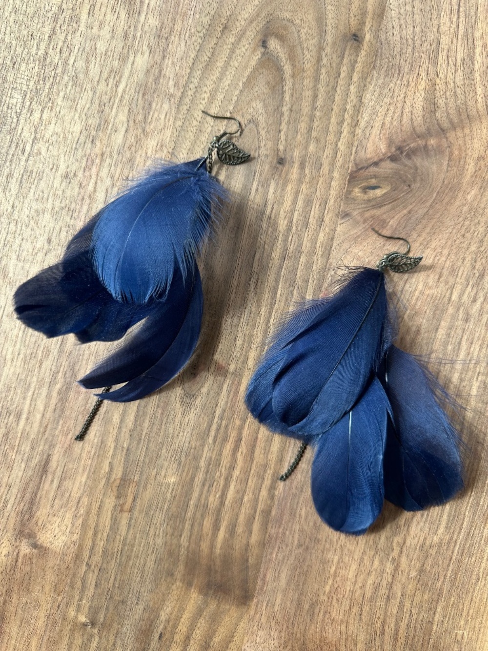 Blue Feather Earrings